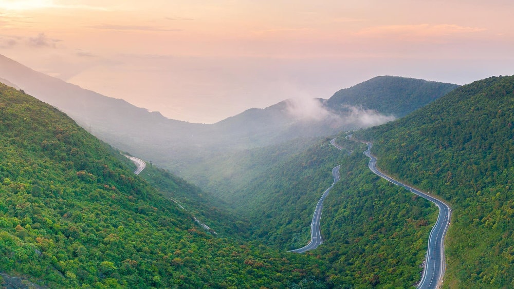The journey from Da Nang to Bach Ma offers scenic views, especially along Hai Van Pass
